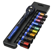 1/2 In. 10PCS Socket Set (COLORFUL)